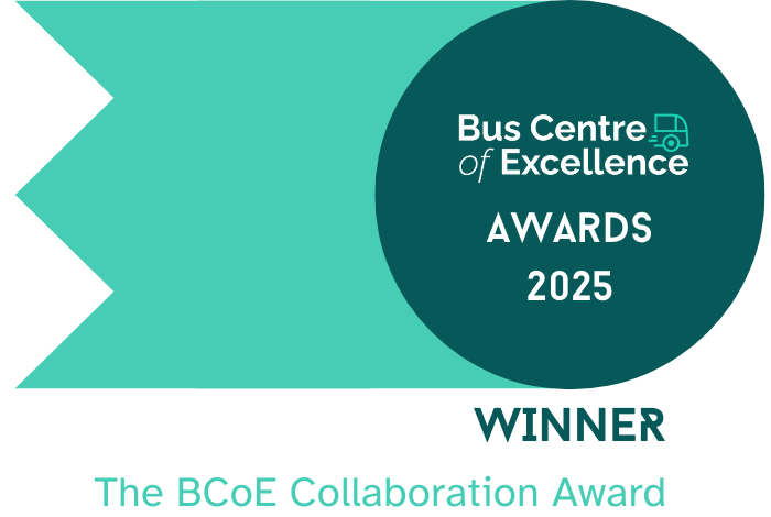 Bus Centre of Excellence Awards 2025 Winner badge for The BCoE Collaboration Award.