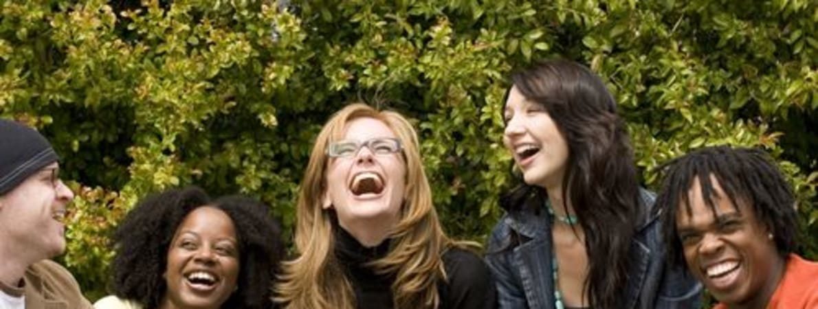 Photo of students laughing