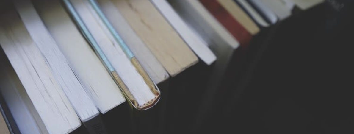 Close up of book spines