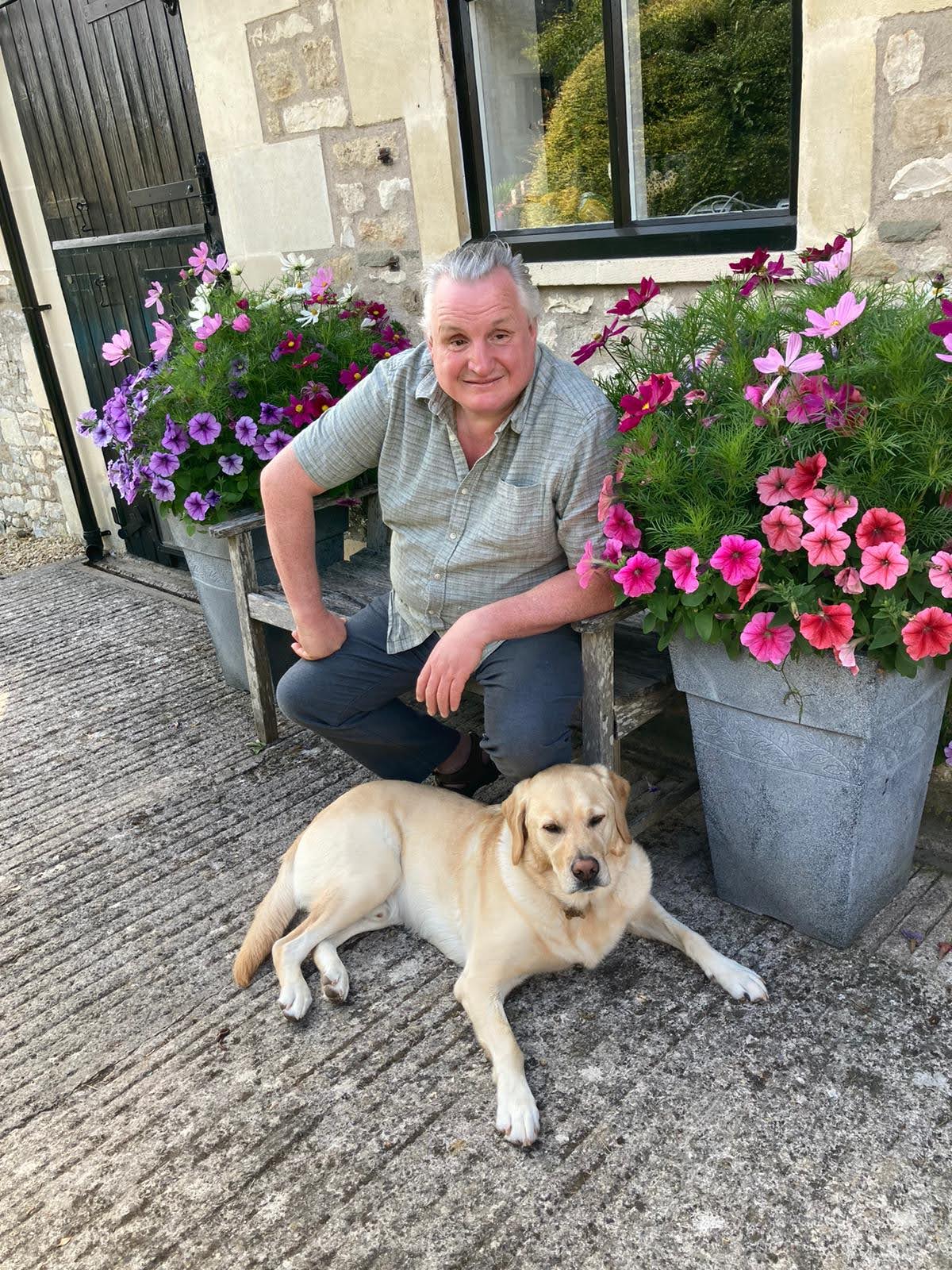 Alun with his guide dog