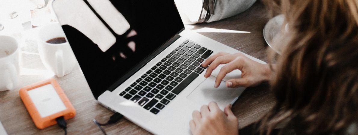 Woman using laptop