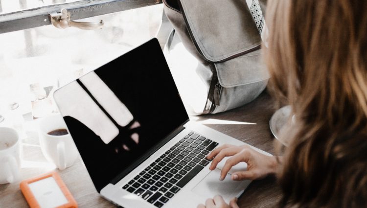 Woman using laptop