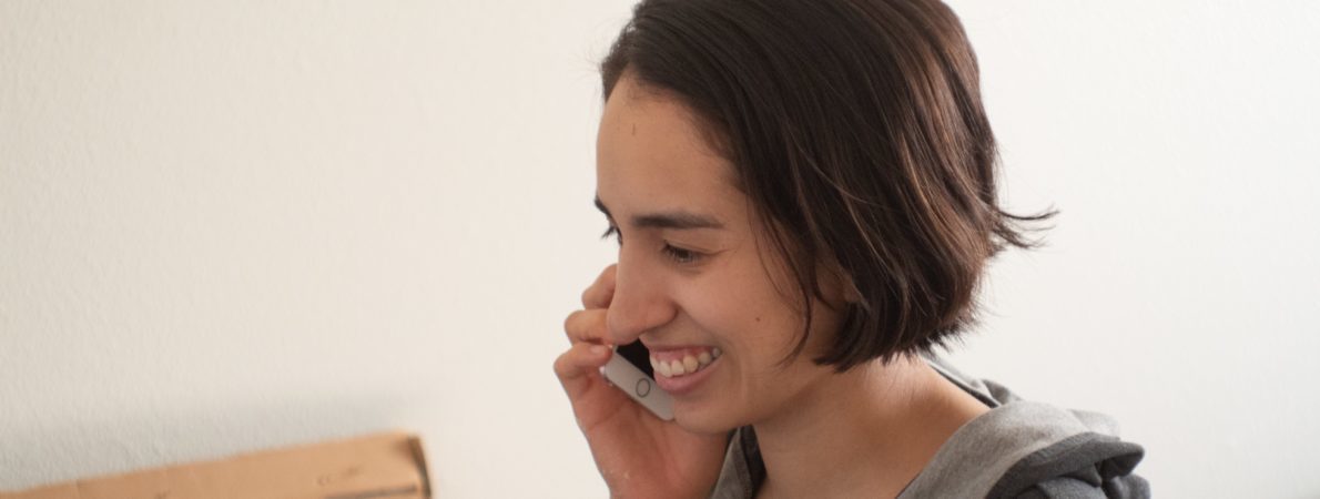 Close up of a woman talking on the phone