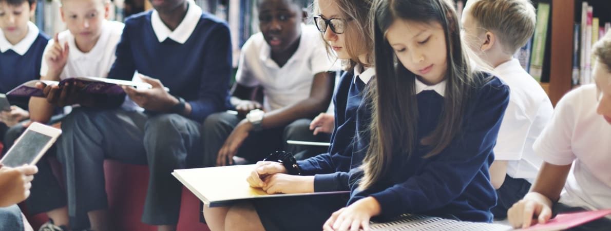 Children at school learning