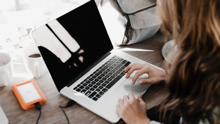 Woman using laptop