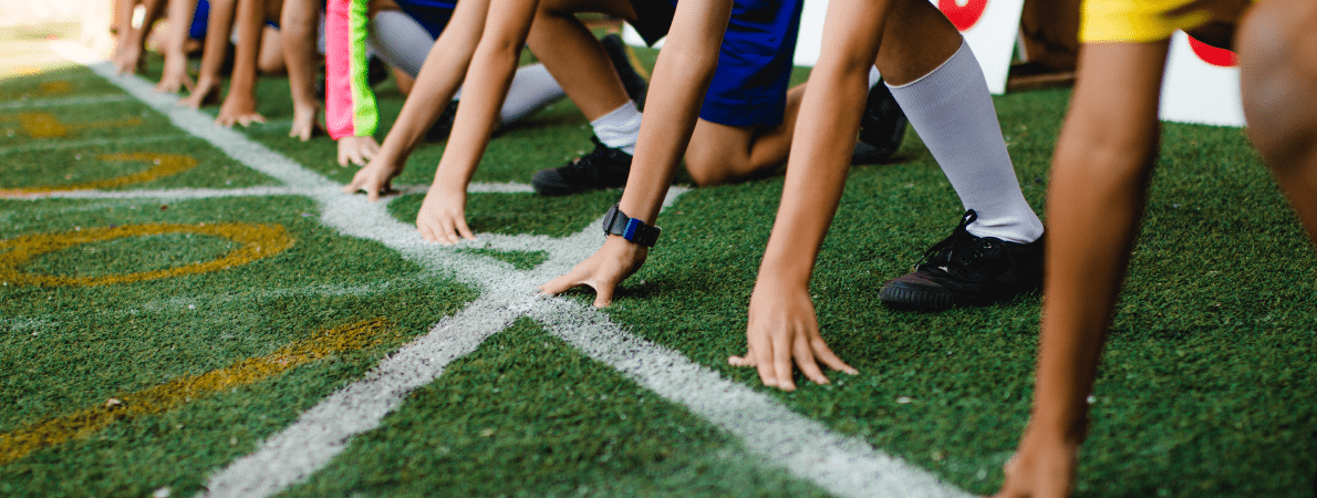 Students getting to run a race