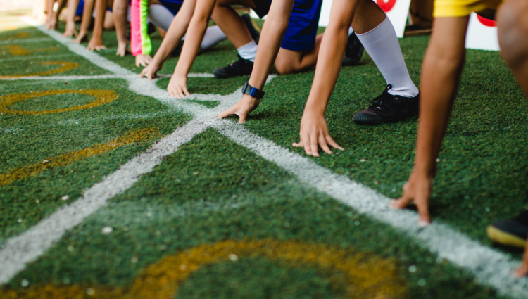 Students getting to run a race