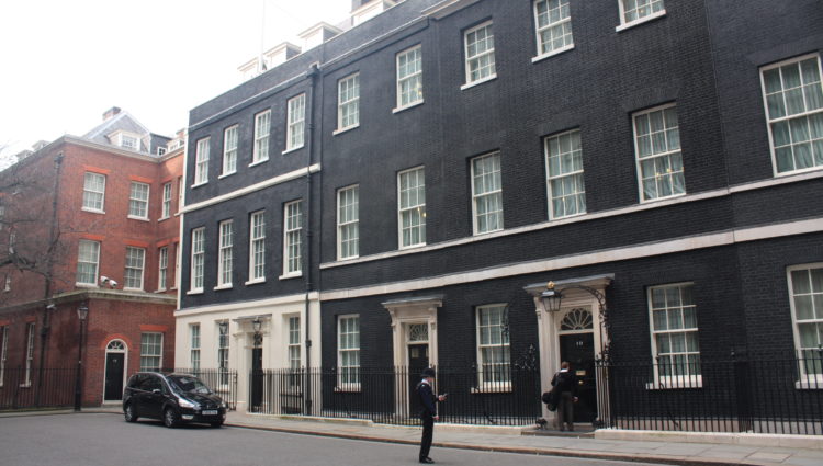 The outside of Number 10 Downing Street.