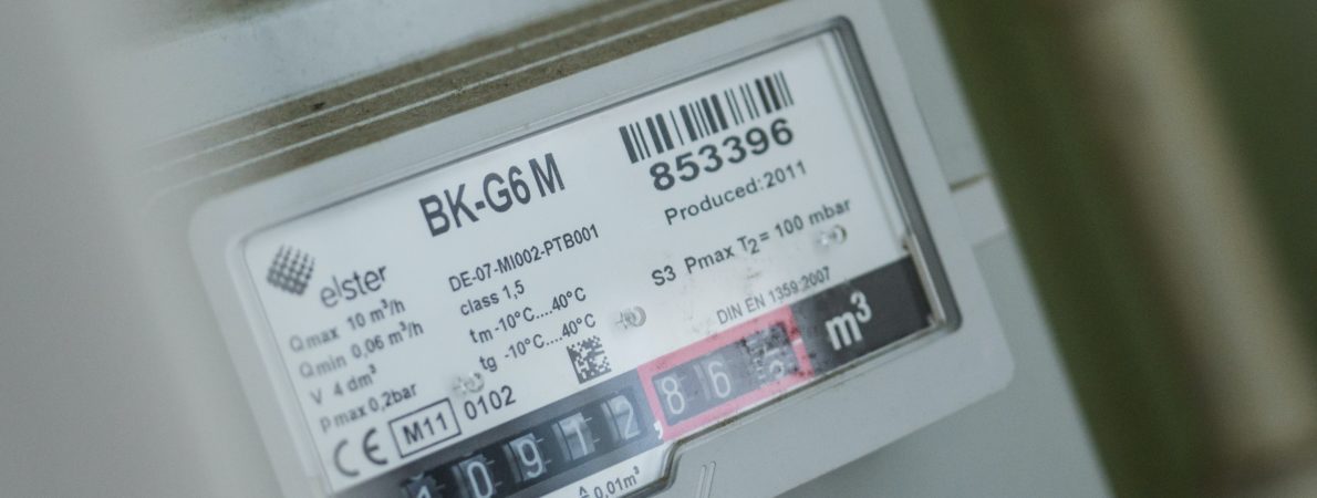 Close up of an energy meter
