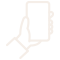Simple icon of a hand holding a mobile device