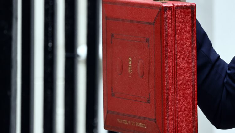A close up of the Chancellor's Red Box.